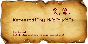 Keresztény Mátyás névjegykártya