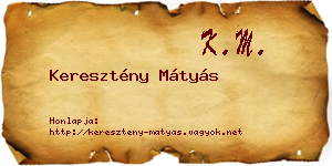 Keresztény Mátyás névjegykártya